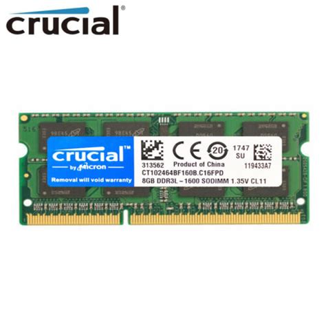 Crucial Ct102464bf160b 8gb So Dimm Pc3 12800 Ddr3 1600 Memory