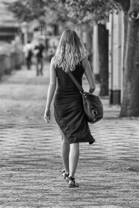 Beautiful Woman Walking On The Street Copyright Free Photo By M