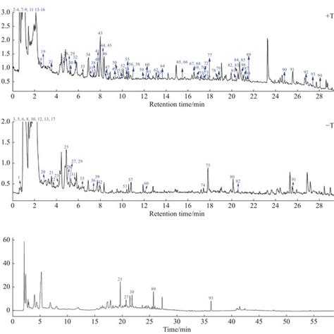 A Total Ion Current Chromatograms TICs Of UHPLC MS Profiling For