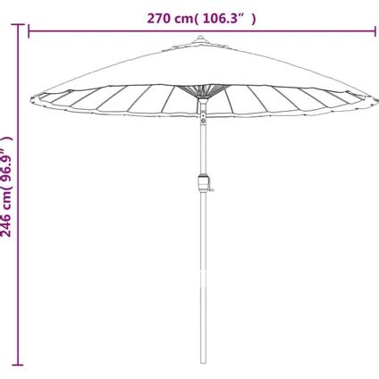 Vidaxl Parasol Met Aluminium Paal Cm Antraciet Tls