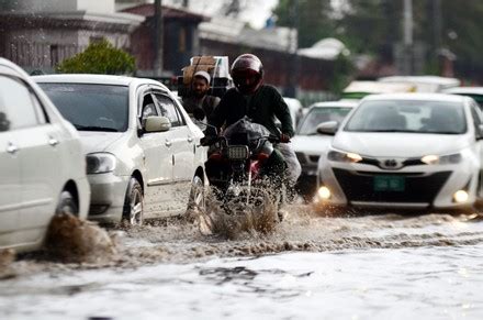 Vehicle Try Move Flooded Road After Editorial Stock Photo Stock Image