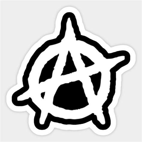 Anarchy Symbol White Anarchy Sticker TeePublic