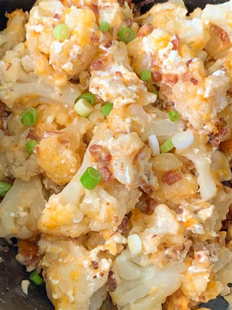 Crock Pot Loaded Cauliflower Casserole Low Carb Plowing Through Life