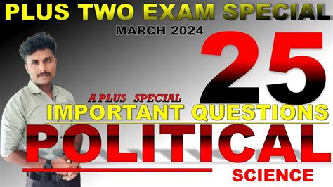 Plus Two Political Science Say Exam Special Important Questions June