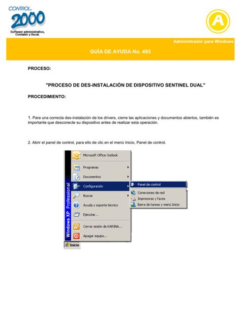 Proceso De Des Instalaci N De Dispositivo Sentinel Dual