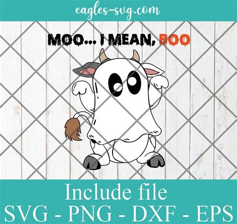 Moo I Mean Boo Svg Svg Cow Halloween Funny Svg Funny Ghost Halloween