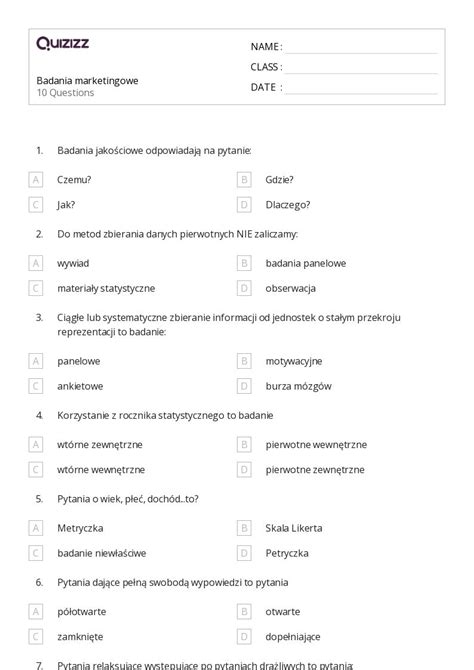 Ponad Burza M Zg W Arkuszy Roboczych Dla Klasa W Quizizz Darmowe