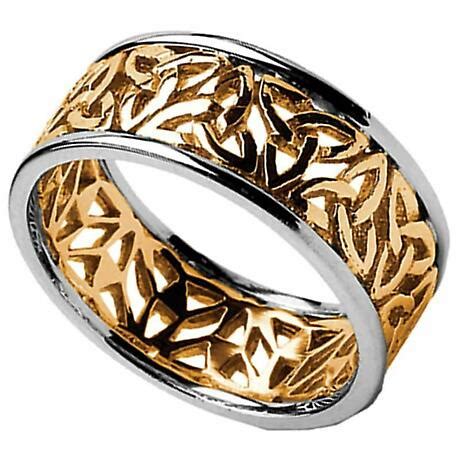 Trinity Knot Ring Men S Yellow Gold With White Gold Trim Trinity