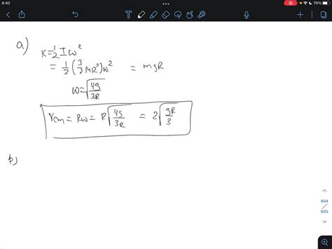 SOLVED A Uniform Solid Disk Of Radius R And Mass M Is Free To Rotate