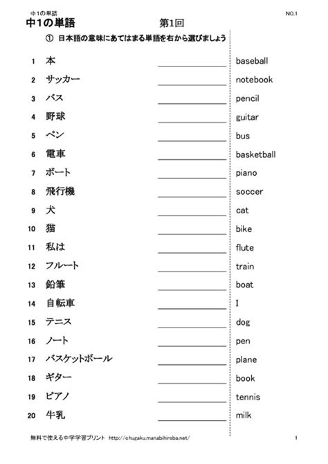 オリジナル 中学2年 英語 単語