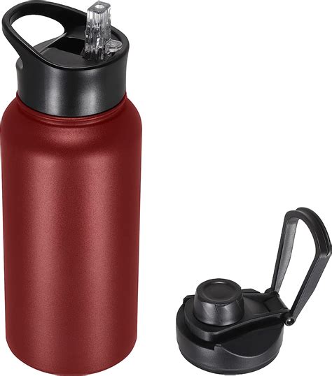 Amazon Vqrrcki Oz Insulated Water Bottle With Straw Lid Wide