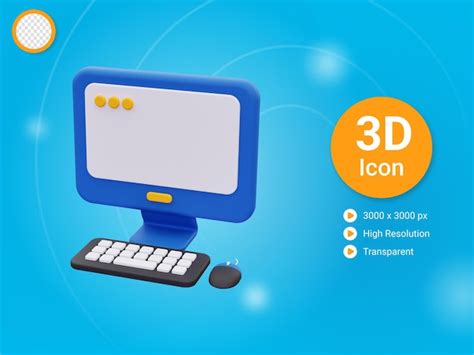 Icono De Computadora 3d Archivo PSD Premium