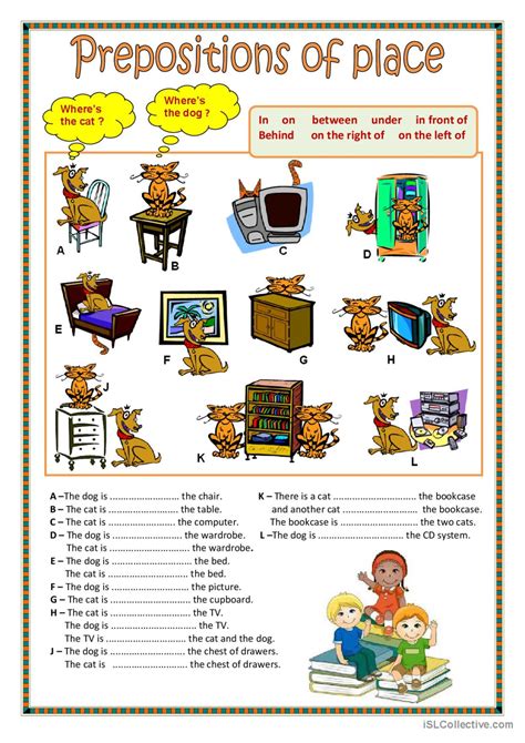 Prepositions of place 1 Español ELE hojas de trabajo pdf doc