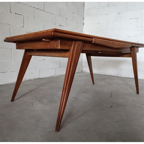 Vintage Dining Table With Compass Legs