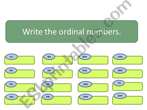 Esl English Powerpoints Exercises Ordinalsbirthdays Months