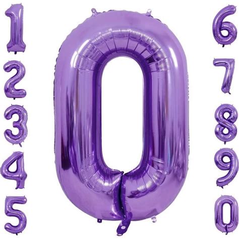 Violet Numbre 0 Ballons 40 Pouces Grand Jumbo Feuille Hélium Mylar