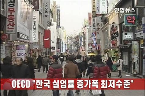 Oecd 韓 실업률 증가폭 최저수준 연합뉴스