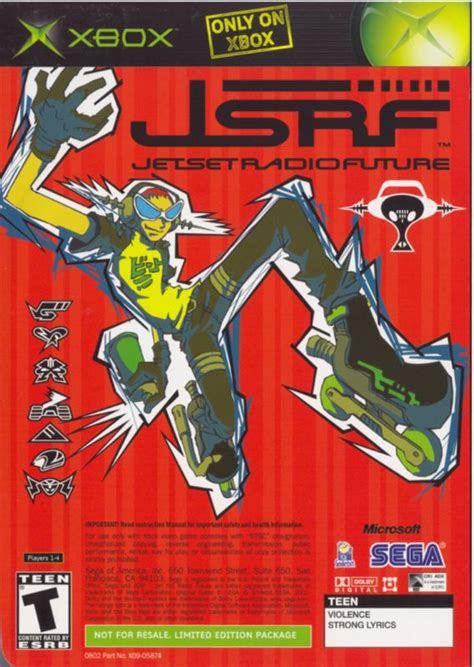 Sega Gt Jsrf Jet Set Radio Future Xbox Box Cover Art