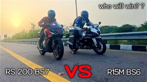 Bajaj pulsar rs 200 bs7 vs Yamaha R15m bs6 य लडई कभ खतम नह