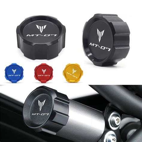 LOGO MT 07 Motorcycle CNC Aluminum Rear Brake Fluid Reservoir Cover Cap