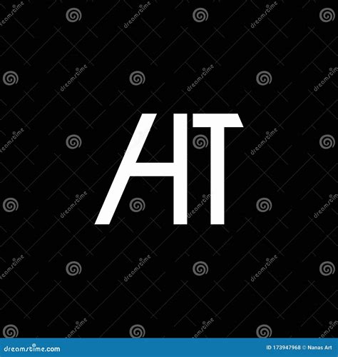 HT Logo Abstract Monogram Isolated On Black Background Stock Vector