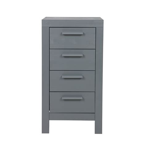 Dennis Narrow Chest Of Drawers In Steel Grey Woood Cuckooland