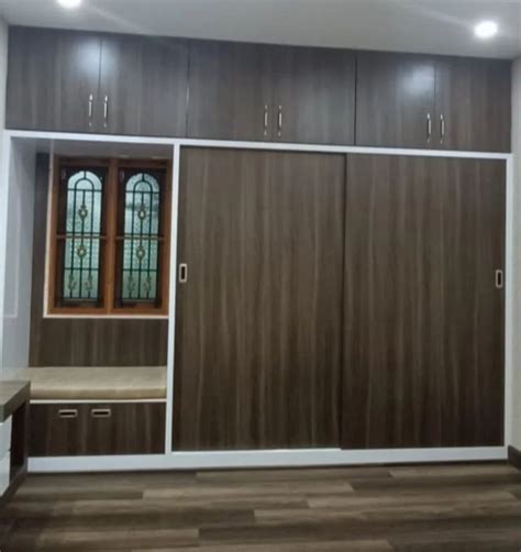 2 Door Brown Sliding Plywood Wardrobe Without Mirror At Rs 1800 Sq Ft