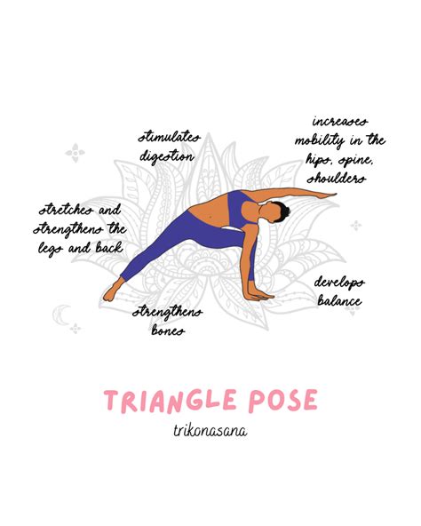 A Woman Doing Yoga Poses With The Words Triangle Pose