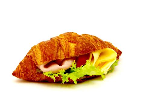 Croissant se šunkou a sýrem piknik