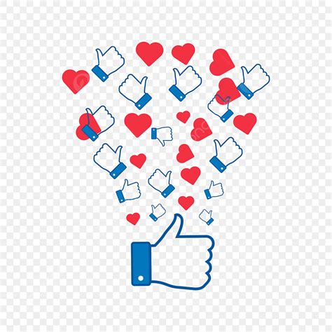 Facebook Like And Love Vector Png With Red Blue Shade Eliment Facebook