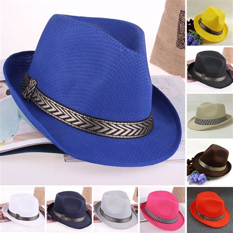 Udiyo Unisex Short Brim Fedora Hats For Men And Women Straw Fedora Hats Cooling Mesh Hats