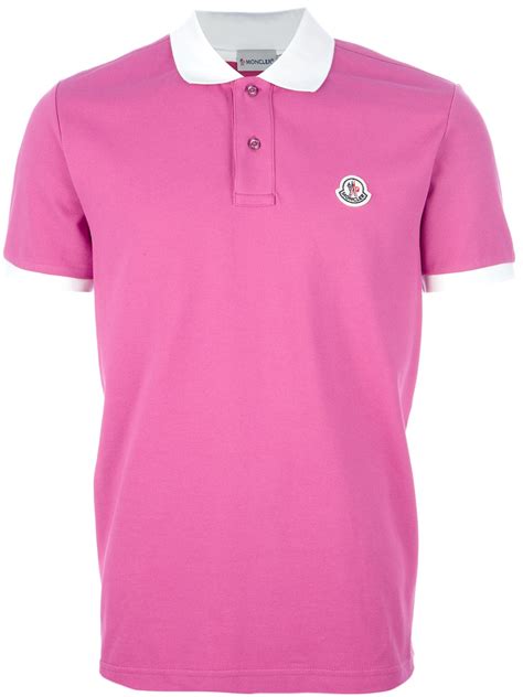 Moncler Polo Shirt In Pink For Men Lyst