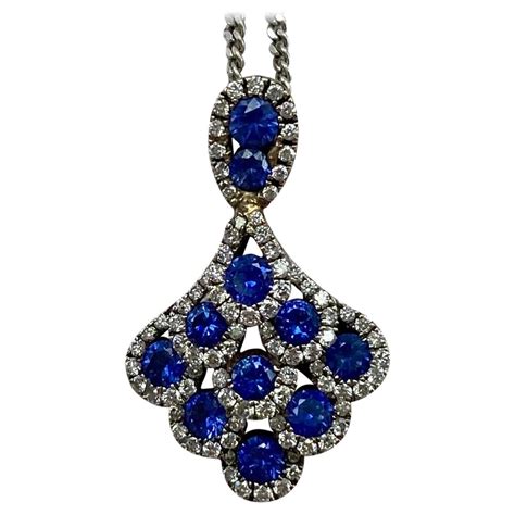 Peacock Necklace In 18 Karat Gold Emeralds Blue Sapphires And Diamonds For Sale At 1stdibs