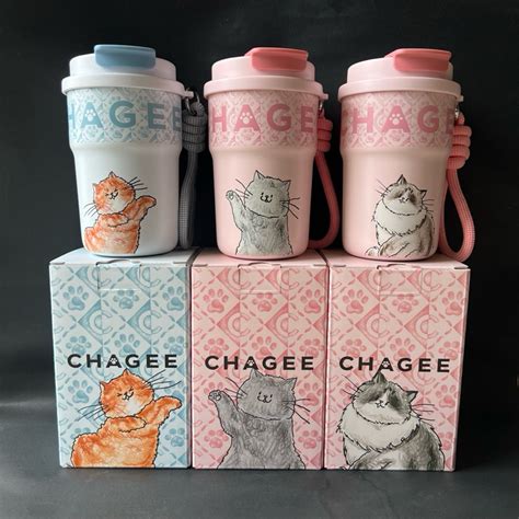 chagee pets series straw portable thermos tumbler bottle ml
