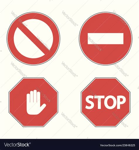 Set Prohibitory Road Signs Royalty Free Vector Image