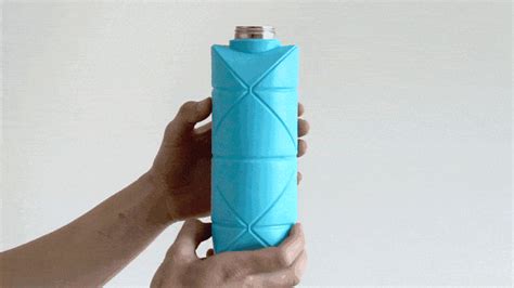 The DiFOLD Origami Bottle Is A Reusable Liquid Container Which Folds In