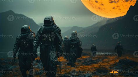 A group of astronauts walking on Mars to explore. 26810057 Stock Photo ...