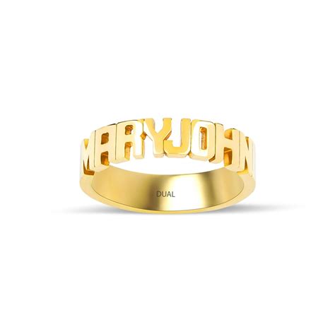 Personalized Gold Ring / Gold Name Ring / 14K Solid Gold Personalized ...