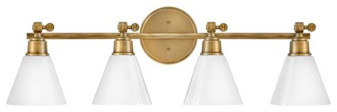 Hinkley Arti Large Adjustable Four Light Vanity Heritage Brass