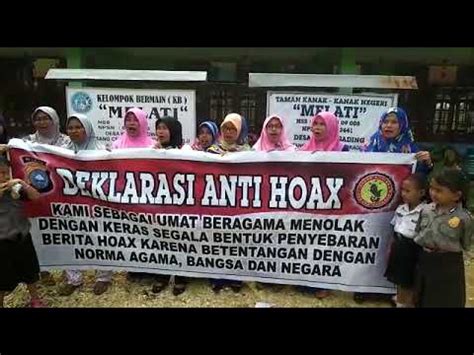 Deklarasi Anti Hoax Majelis Guru Tk Negeri Melati Kec Batang Canaku