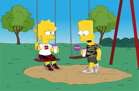 Illustrations Depict Bart And Homer Simpson As Sneakerheads