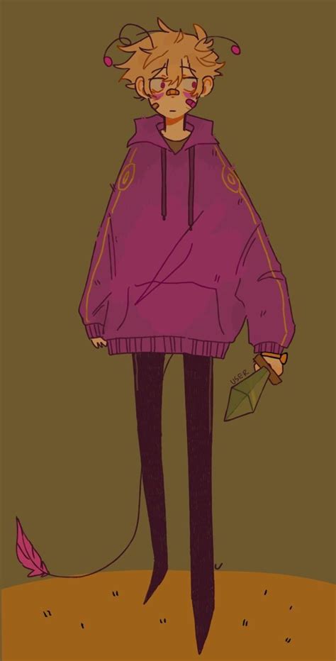 a drawing of a person wearing a purple coat