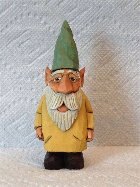 Hand Carved Handmade Small Garden Gnome Wood By Rwkwoodcarving 3000