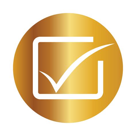 Golden Check Mark Icon Circle Gold Certification Seal 38919009 Vector