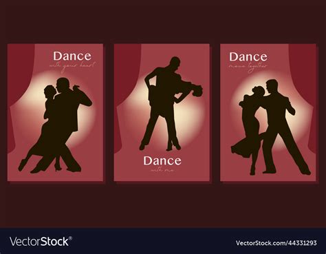 Tango Poster Elegant Couple Dancing Royalty Free Vector