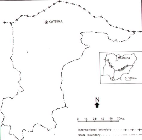 Map of Katsina State showing Katsina station (inset is the map of ...