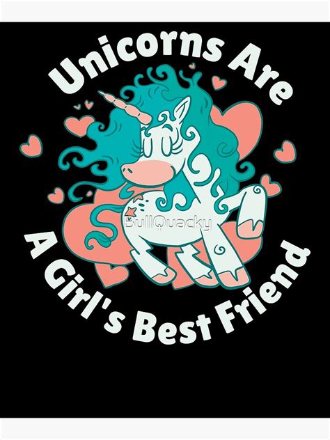 P Ster Los Unicornios Son Los Mejores Amigos De Las Chicas Linda