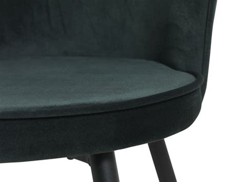 Chaise RISSKOV velours vert foncé noir JYSK