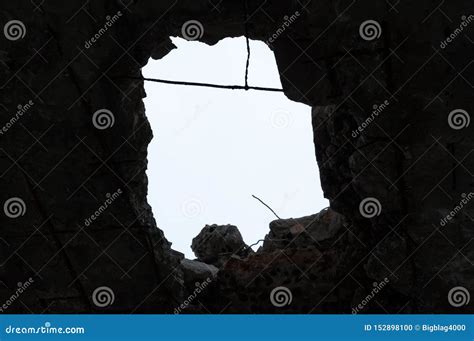 Hole In The Ceilingdestroyed Building Stock Photo Image Of Wall