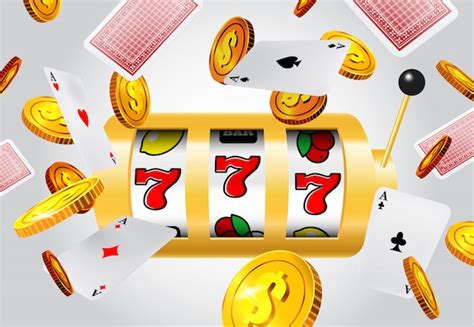 Free Vector Lucky Seven Slot Machine Flying Aces And Golden Coins On